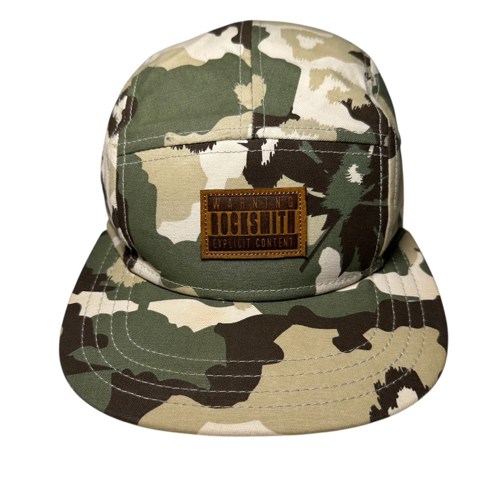 Rocksmith ‘Explicit Content’ Tan & Green Camo 5 Panel Hat- RARE! Men’s OS